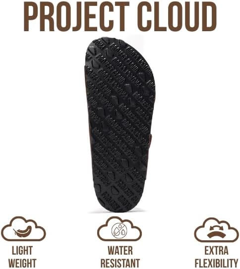 Project Cloud 100% Genuine Leather Flat Sandals For Women 2026 Cork Footbed Womens Sandals with Memory Foam and arch support Vacation Essentials Slides for Women Footwear (Venita) - Image 5