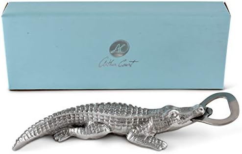Arthur Court Bottle Opener with Aluminum Metal Alligator Gator Crocodile Handle 7 inch Long