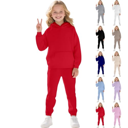 Girls Boys Tracksuit Pullover Hoodie Jogging Pants Set 2 Pieces Sweatsuit for Kids Fashion Sweatshirt Set Fall Fleece Outfits