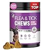 Dog Flea and Tick Treatment Chewable 200 Treatment Chews Natural Soft Chew Fleas Ticks Treatment Dog Oral Chewables Support Supplement Breeds and Ages Dogs Chicken Flavor