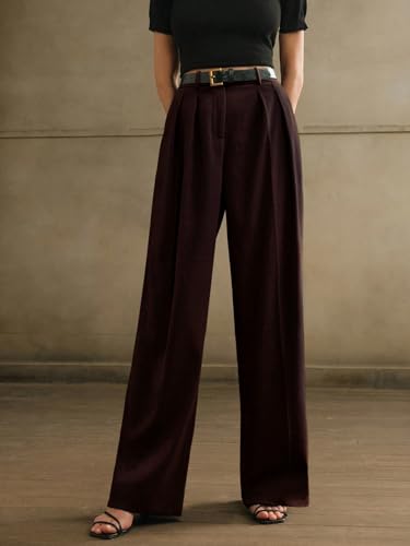 Image of GRECIILOOKS Trousers for Woman | Womens High Rise High Waist Flared Korean Style | Formal Pant for Women Office Wear| Track Pants for Womans Elegant for College & Events (Available in Plus Size)