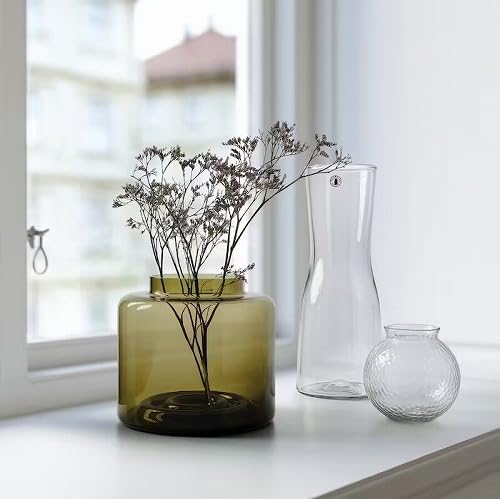 Amazon | IKEA イケア 花瓶 グリーンブラウン 16cm m00511954