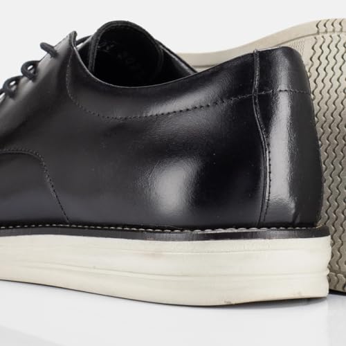 Sapato Premium Casual Masculino couro Oxford Moderno (Preto, BR, Adulto, Numérico, 37)