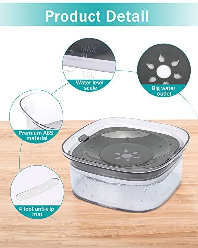 PETTOM Wassernapf Hund ohne Sabbern, Trinknapf Hund Anti Schlabber, 2L Wassernapf für Hunde Anti Schwapp, Hundenapf Auslaufsicher Groß
