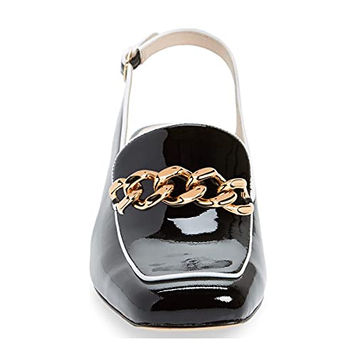 YDN Women Closed Square Toe Block Low Heels Slingback Formal Loafer Dressy Shoes Office Lady Pumps US Size 4-15 US4