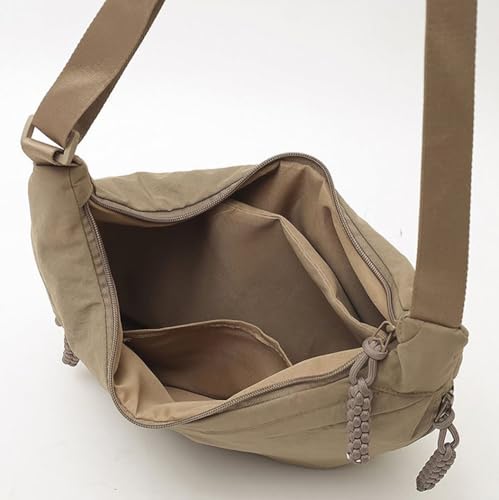 Image of Hobo Bag for Women Men Crescent Shoulder Bag Retro Nylon Canvas Crossbody Bag Slouchy Corduroy Dumpling Bag Purse | Retro