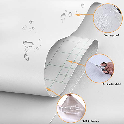 Livelynine 009-WT-2 Matte White Contact Paper Peel And Stick Waterproof White Wallpaper thumb #6