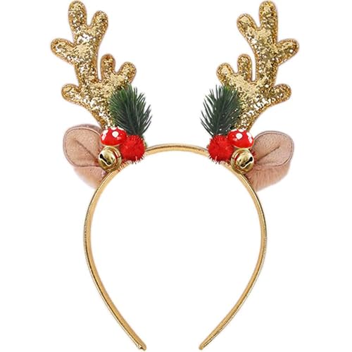 Christmas headbands for women,Gold Reindeer Antlers Hair Bands,Holiday Party Decorations Christmas Costume Christmas Accessories for Women Girls