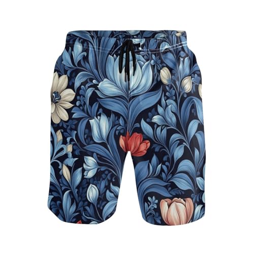 Mens Swim Trunks with Mesh Quick Dry Beach Shorts with Pockets 4 Way Stretch Bathing Board Swimwear