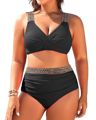 Tempt Me Women Plus Size High Waisted Bikini Set Two Piece Tummy Control Swimsuit
