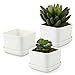 MyGift 3.5 Inch Ceramic Flower Planters / Succulent Plant Pots, White, Set of 3
