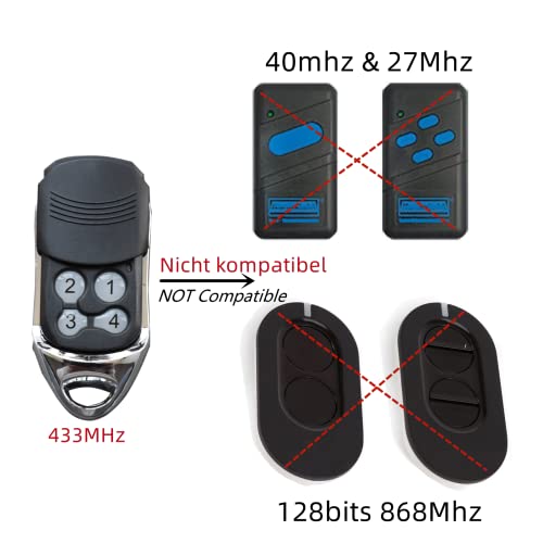 Krawnxin Fernbedienung Kompatibel mit Normstahl Handsender EA433 2KS,EA433 4KS,RCU433-2,REC433-4,T433-4,EA433 2KM Micro