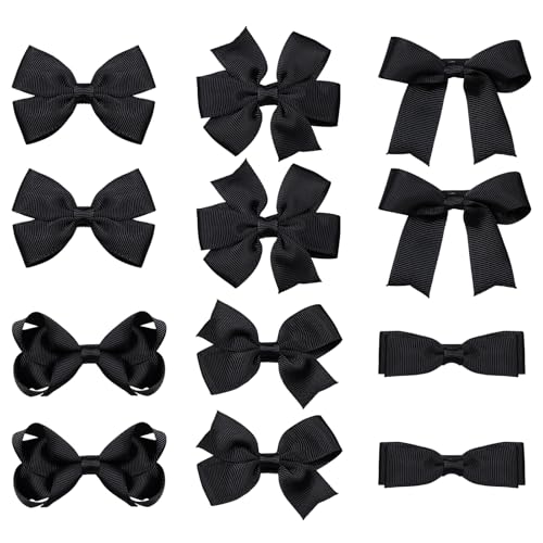 Nœuds à cheveux noirs de 7,6 cm, cadeau idéal pour filles