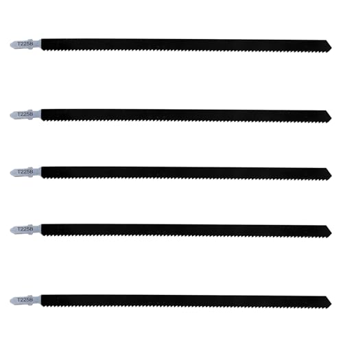 5 Piezas T Hojas de Sierra de Calar 250 mm T225B, Hojas Sierra de Calar para Madera, Plástico y Metal, Compatible con la Mayoría de Marcas, Cortes Precisos y Curvos