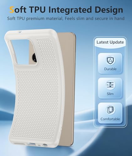 Image of FNTCASE for Moto G-Power 2026 Case: Motorola Moto G Power 2025 Case 14FT Military Grade Drop Protection with Screen Protector Shockproof Anti-Slip Sweat-Resistant Matte TPU Daily Phone Cover (White)