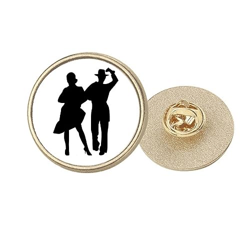 Broche ronde en métal doré danseuse de style raffiné et finitions élégantes