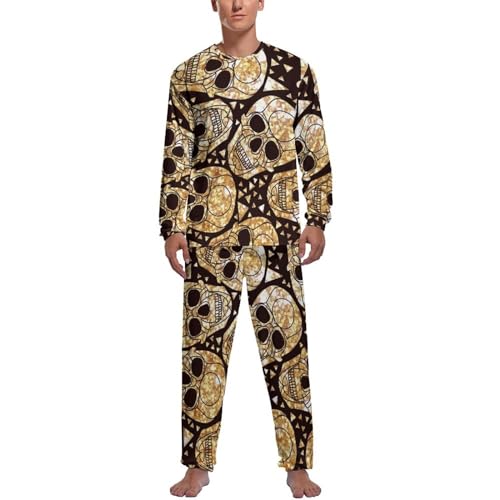 Pyjama homme haut et bas de pyjama manche longue pantalon vêtements de nuit