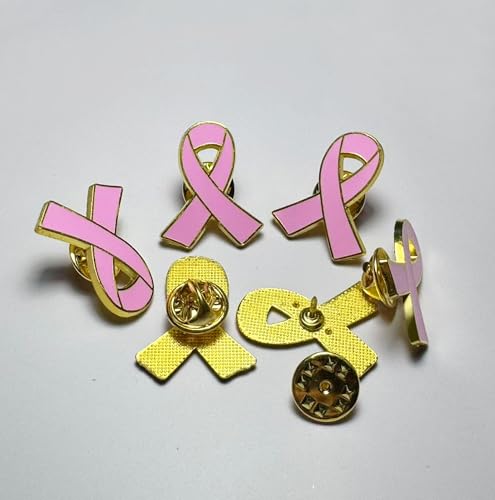 6/12/25/50/100/200 pieces pink ribbon pins breast cancer awareness brooch enamel lapel pin women badge Nurse doctor Charity fundraising public events survivor bulk3