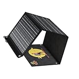 SUNNOBE Portable 30W Solar Panels with Digital Ammeter, Solar Panel Charger for Camping&Hiking,Gifts for Camping,Gifts for Hiking, IP65 Waterproof, Compatible with iPhone, iPad, Samsung
