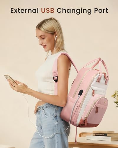 Image of LOVEVOOK Laptop Backpack for Women, Travel Backpacks Work Anti-Theft Bag, Backpack Purse, Conputer bags with USB, Waterproof
