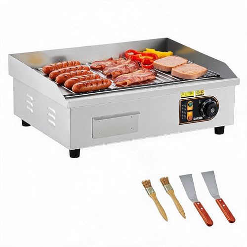 Garvee 22" Commercial Griddle, 1700W Stainless Steel, Half-Flat Top