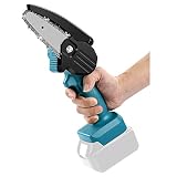 Akku Kettensäge Ersatz für Makita, 4 Zoll Mini Kettensäge Akku Kleine Tragbare Einhand Kettensäge für Garten, Holz und Astscheren (ohne Akku)