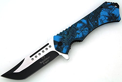 Snake Eye Tactical Action Assisted Folding Pocket Knife Outdoors Camping Fishing Hunting (Blue) #TOP1