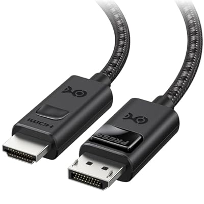 Cable Matters Uni-Directional 8K DisplayPort to HDMI 2.1 Cable - 6ft, with 4K 240Hz / 8K 60Hz, Display Port to HDMI 2.1 Cable, Supports RTX4080, RX7900, Not Work with PS5/Xbox, No VRR Support