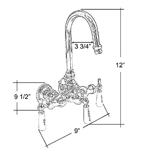 Wall Mount Clawfoot Tub Filler for Cast Iron Tub