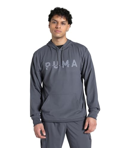 PUMA M CLOUDSPUN Branded Hoodie, Felpe con Cappuccio Unisex – Adulto, Galactic Gray,