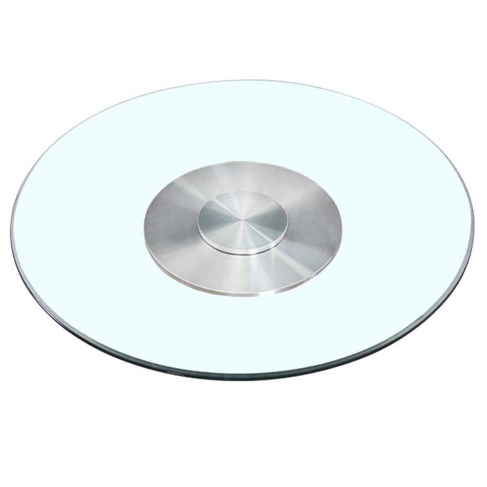 Plateau tournant en Verre Transparent, Plateau de Service Rotatif Lazy Susan, Plateau de Cuisine pivotant à 360°, Pas Facile à Incliner, Verre trempé, 23-39"/58-98 cm