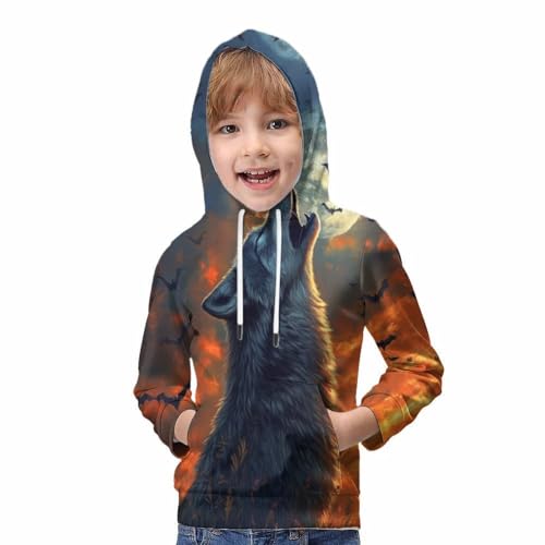 Sweat à capuche loup confortable et résistant pour enfant actif