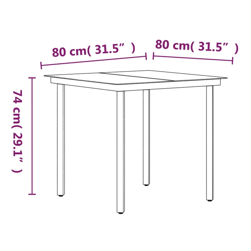 Juego de comedor de jardín de 3 piezas, color gris y negro | Ratán de polietileno resistente al agua, acero con recubrimiento en polvo, placa de cristal, reposabrazos ergonómicos