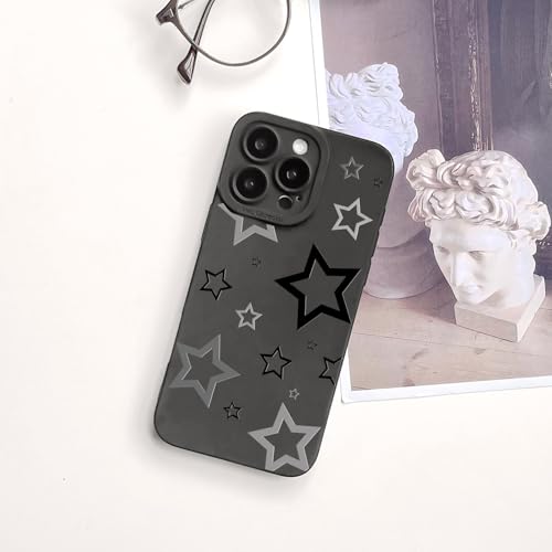 Lovmooful Compatible for iPhone 16 Pro Max Case Cute Cool Star Black Design for Girls Women Soft TPU ShockPro Maxof Pro Maxtective Girly for iPhone 16 Pro Max-Black&Grey Star by Lovmooful - Used condition - Image 2