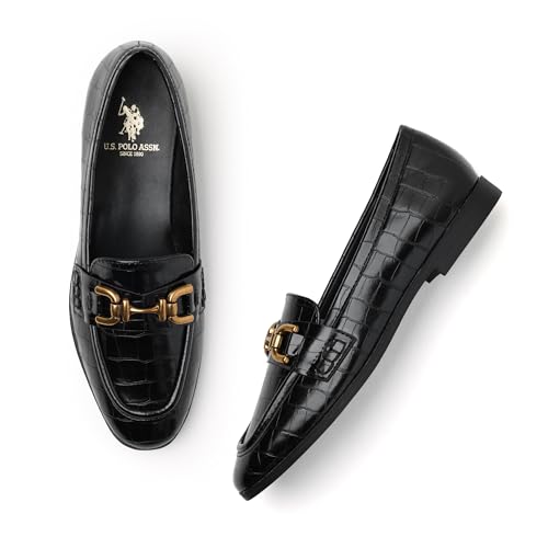 Image of U.S. Polo ASSN. Luna Black Loafers with Premium Upper