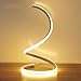 Modeen 40W Lámpara de mesa LED espiral, lámpara de escritorio moderna del LED lámpara de cabecera del dormitorio minimalista del material de acrílico perfecto para la sala de estar del dormitorio
