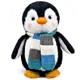 Bakalizoo 10'' Penguin Dolls with Scarf, Soft Stuffed Plush Animal Toys Plushies - Gifts for Kids Toddlers Birthday Christmas Day (Blue)