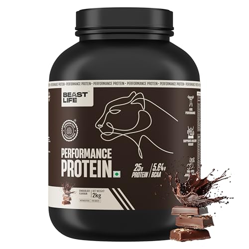 Image of BeastLife Performance Yeast Protein Powder | 25g Protein | Chocolate |NABL Lab Certified | High Absorption for Muscle Growth |Smooth & Light, Easy to Digest with Ultrasorb Tech|5.64g BCAA | Best For Gut | Beta Glucan | Improves Immune Function | 2 Kg