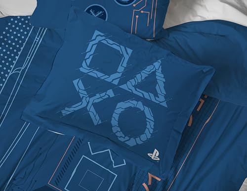 Image of Jay Franco Kids Bed Set, Blue, PlayStation, 7 Piece Full | Cozy Soft Bedding for Stylish Room Decor with Comforter, Sheets & Pillow Covers