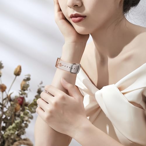 Watch Band Charms (Band Included), Compatible with Apple Watch Band 38mm 40mm 41mm 42mm(S10), Floral Engraved Silicone Straps Accessories for iWatch Bands Ultra 3 2 1 Series se 11 10 9 8 7 6 5 4 3 2 1 by ORATYFAN - Used condition - Image 3