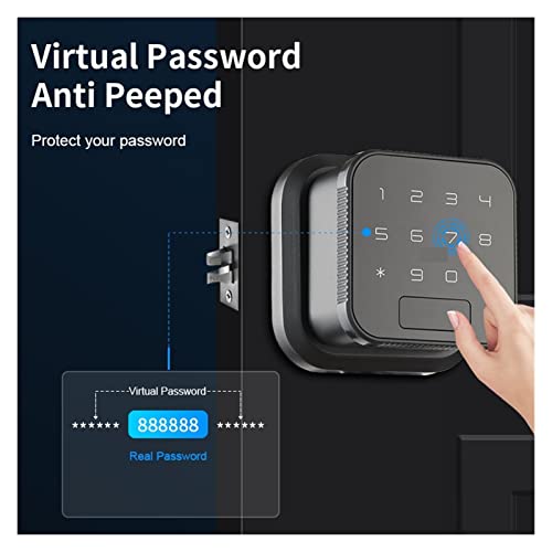 Cerradura inteligente electrónica con huella, contraseña digital y llave para puerta 4