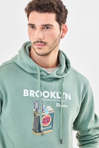 Image of SNITCH Men Casual Hoodie| Oversized Fit Hooded Neckline with Graphic Print & Long Sleeve| Soft Cotton-Polyester Blend for Daily Winter Wear & Streetwear