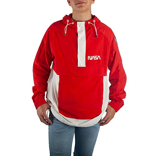 Bioworld NASA Mens' Buzz Aldrin Anorak Hooded Windbreaker Jacket (X-Large)