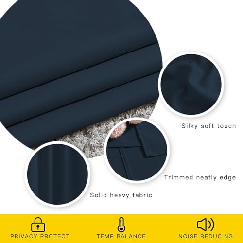 Image of Homestan 90% Blackout Door Curtains 9 Feet Long Set of 2, Room Darkening Parda with Grommet Design for Home Decor (9x4 Feet,Indigo Blue)