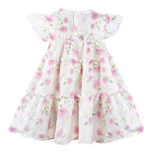 Toddler Girls Ruffle Dress Sleeveless Flower Girls Swiss Dot Flowy Pleated Party Dress Size 1-6T2
