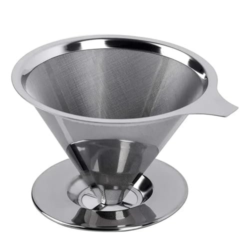 Reusable Double Layer Stainless Steel Coffee and Tea Strainer Filter Holder - Essential Coffee Making Accessory (1 Piece)