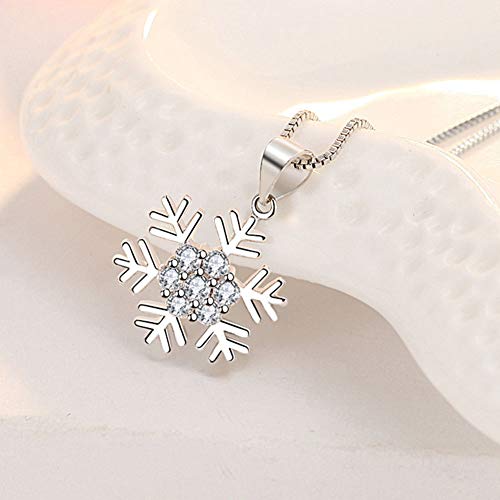 Juego de joyas de copo de nieve de plata, el regalo romántico ideal para mujer 2