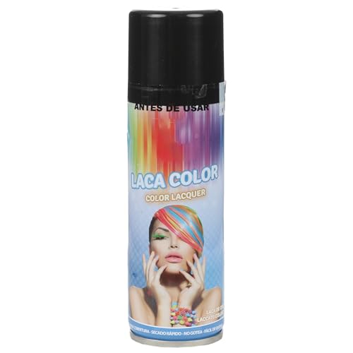 Spray Temporal con Color para Cabello - Efecto Vibrante, Fácil Lavado, Apto para Todos los Tipos, Secado Rápido, Ideal para Fiestas y Eventos, 125ml (Color Negro Perla, 1 unit)