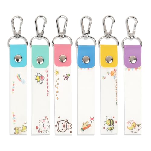 6 Pcs Personalized Name Tag Hooks for Kids Child ID Tags Backpack Name Tag Daycare Name Label Hooks for Backpacks Water Bottle (Cute Style)