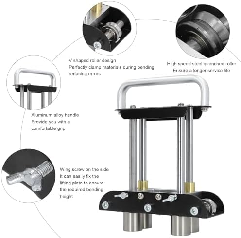 Esta Herramienta para Doblar Metal, dobladora Manual de Tubos en Forma de V con Rodillo de engaste de Bordes para el procesamiento de techos y Chapa metálica, Ofrece un diseño versátil y dur